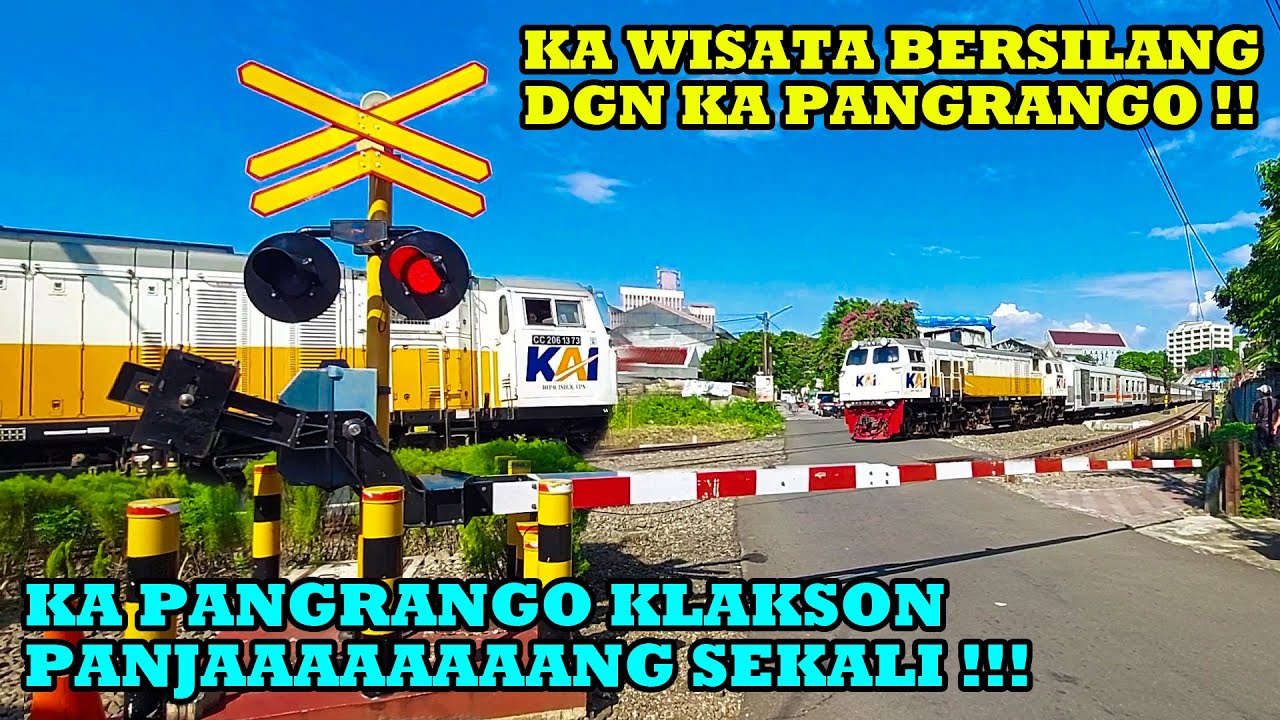 SPEKTAKULER !! Kereta Api KLB Wisata Bersilang Dgn KA Pangrango Diperlintasan JPL 04 Bogor Paledang