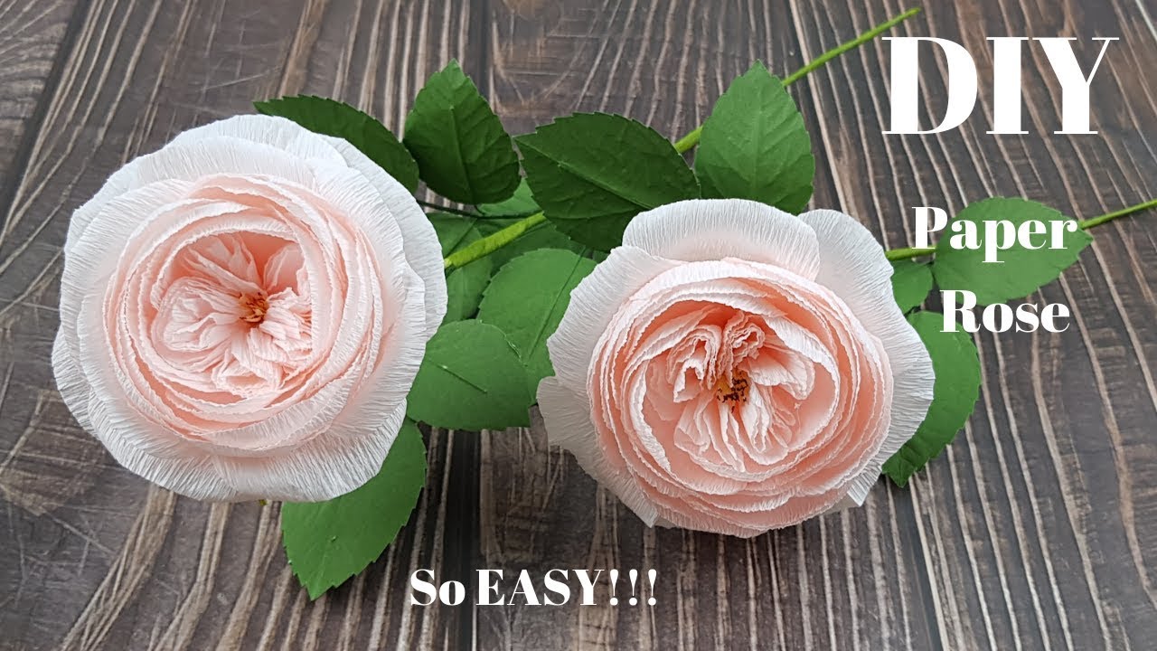 Paper Rose Easy How to make David Austin roses from crepe paper - Craft Tutorial