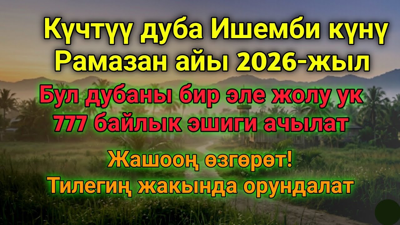 Рамазан айындагы ЭҢ КҮЧТҮҮ ДУА! Бардык каалоолор кабыл болот! БАЙЛЫК, ПАЙДА ЖАНА БААКЫТ! 🌙✨🤲