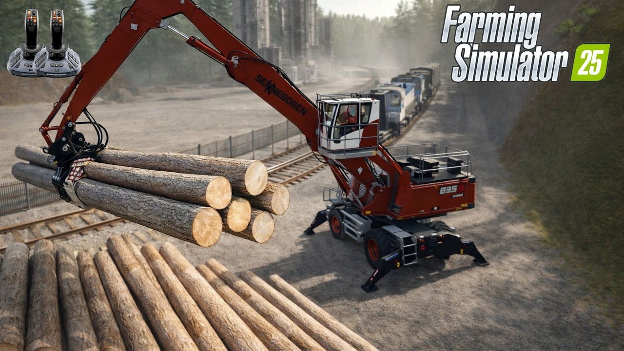 FS25 Challenging Forestry Road Build By The Railroad! Farming Simulator 25!