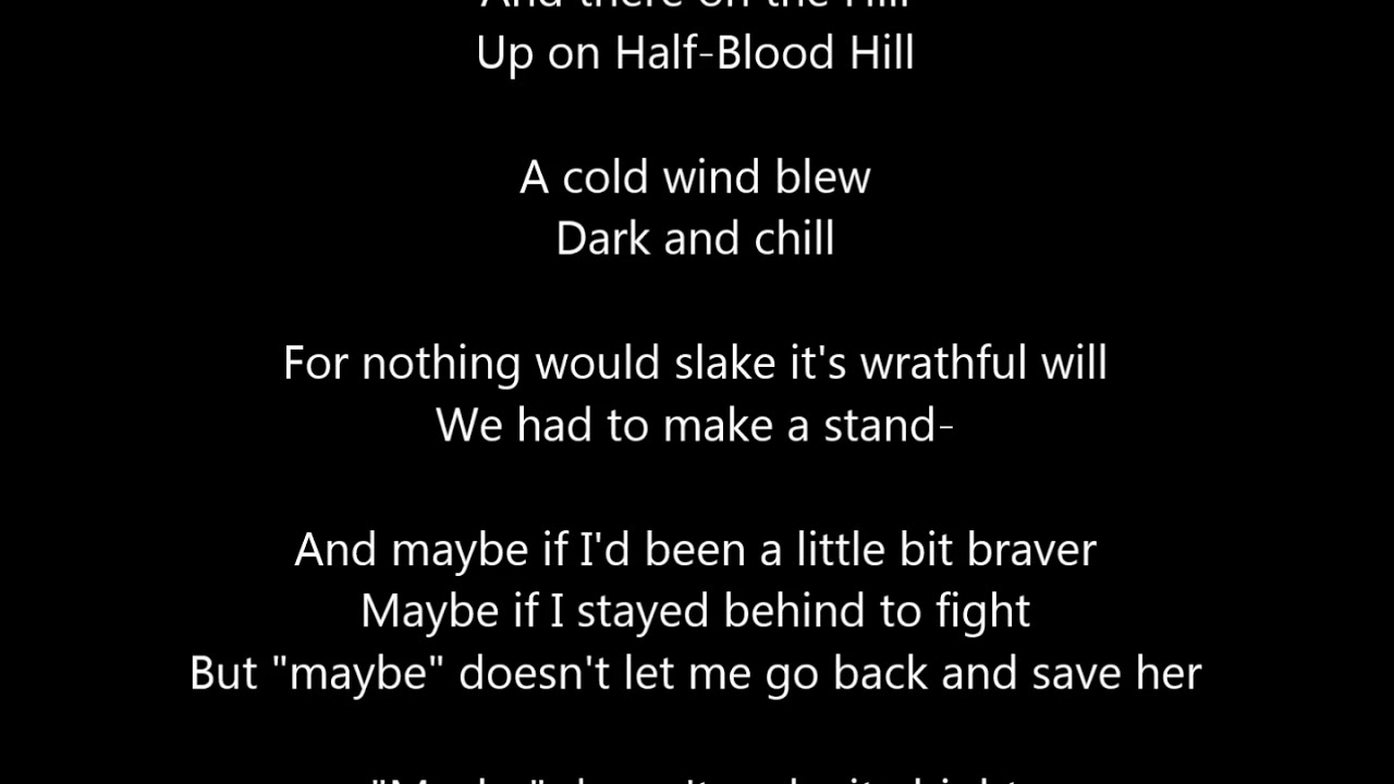the lightning thief musical- the tree on the hill- lyrics