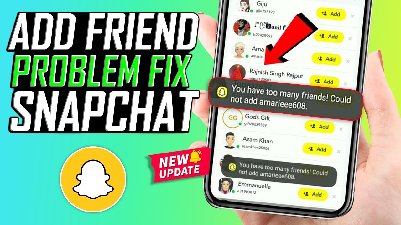 У тебя слишком много друзей! Не удалось добавить | Исправление Snapchat в 2026 году