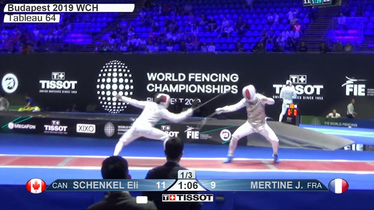 2019 244 T64 10 M F Individual Budapest HUN WCH RED MERTINE FRA vs SCHENKEL CAN