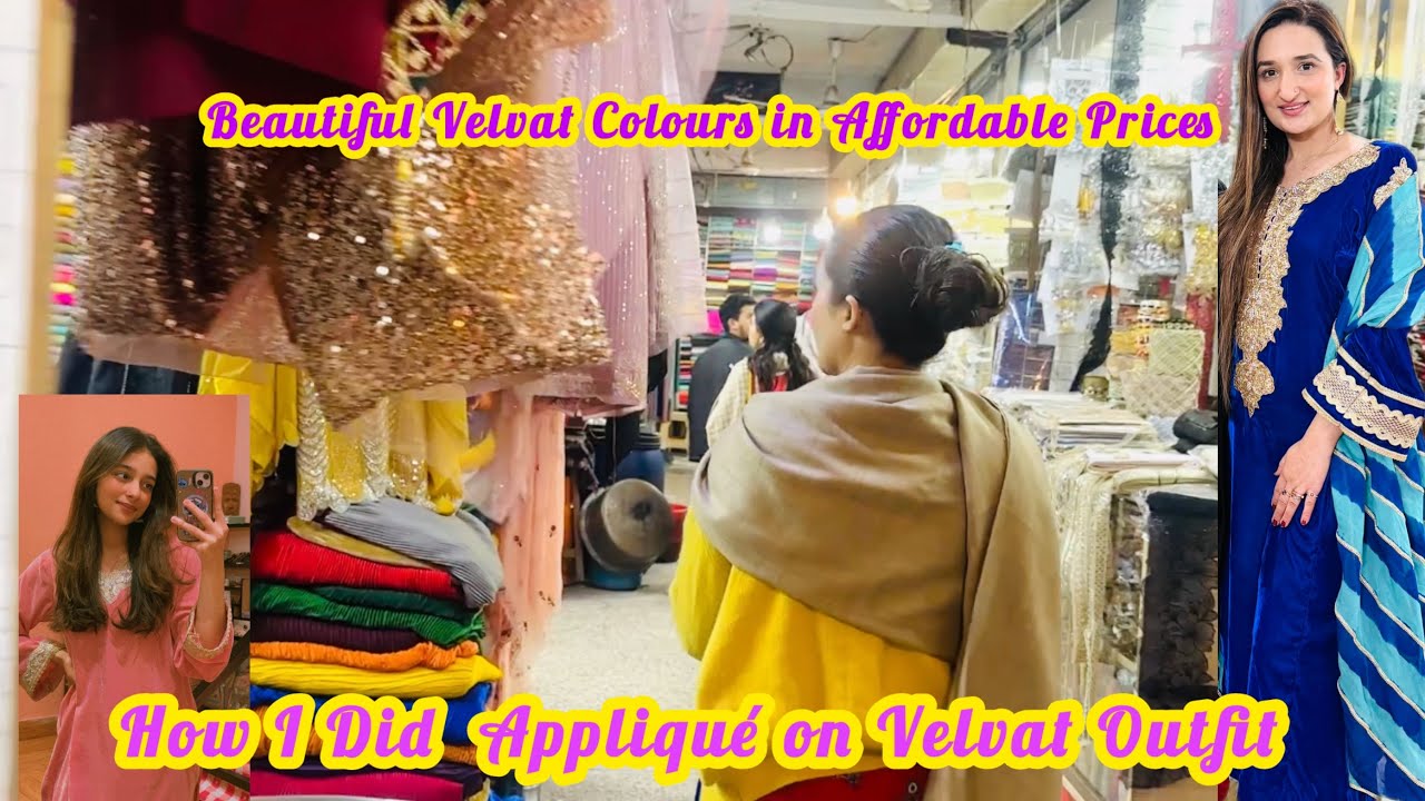 How I did Appliqué On Velvat . Beautiful Velvat Colours In Affordable Price || Easy Way to Appliqué