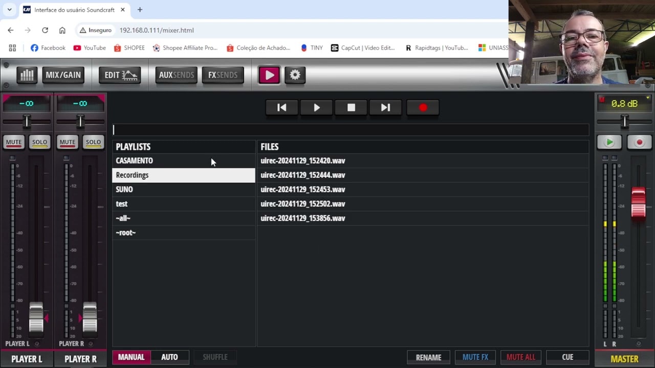 Gravando via USB (PENDRIVE) com SoundCraft Ui16 - DI
