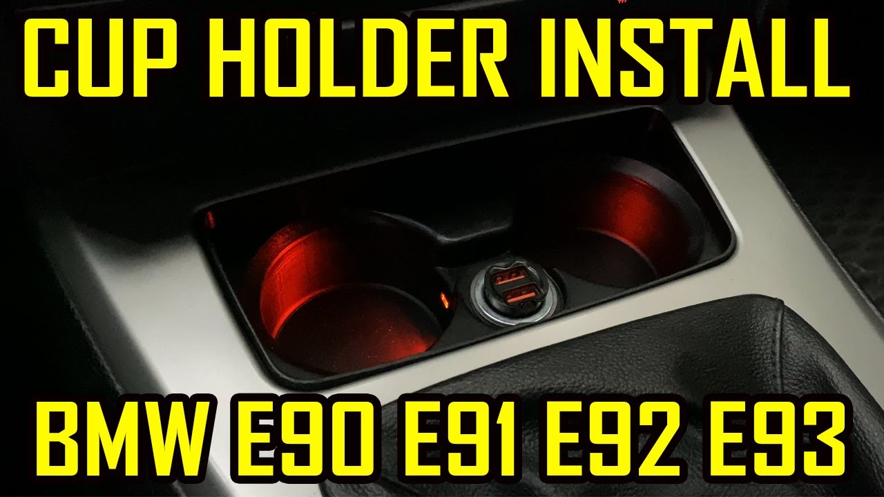 BMW E90 E91 E92 E93 Cup Holder Install 3D Printed by CNC 3Design | Cup Holder Retrofit