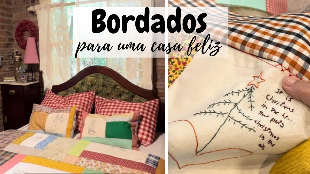 Bordado de Natal para deixar o ambiente rústico aconchegante e charmoso