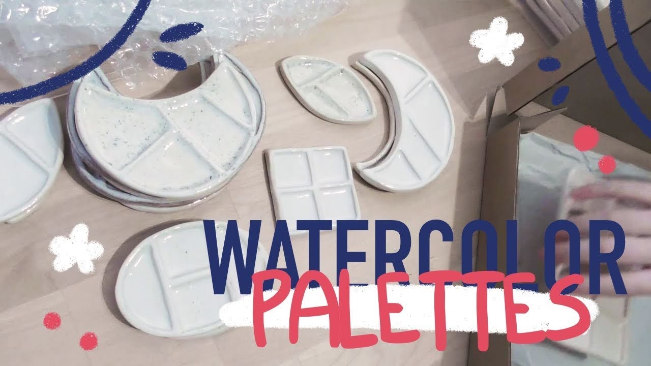 How I make My ★ Ceramic Watercolor Palettes ★ || How to make Clay Mixing Trays for Gouache paint