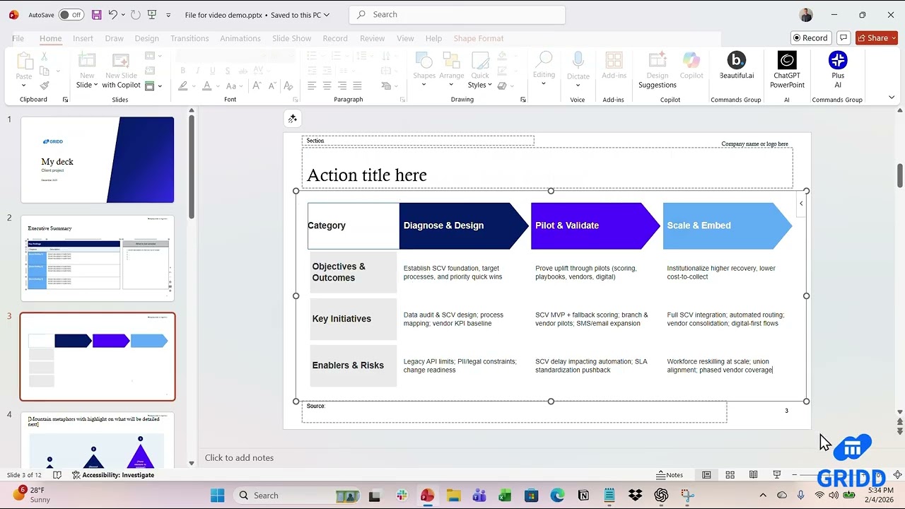 From ChatGPT-generated content to finished slide in seconds