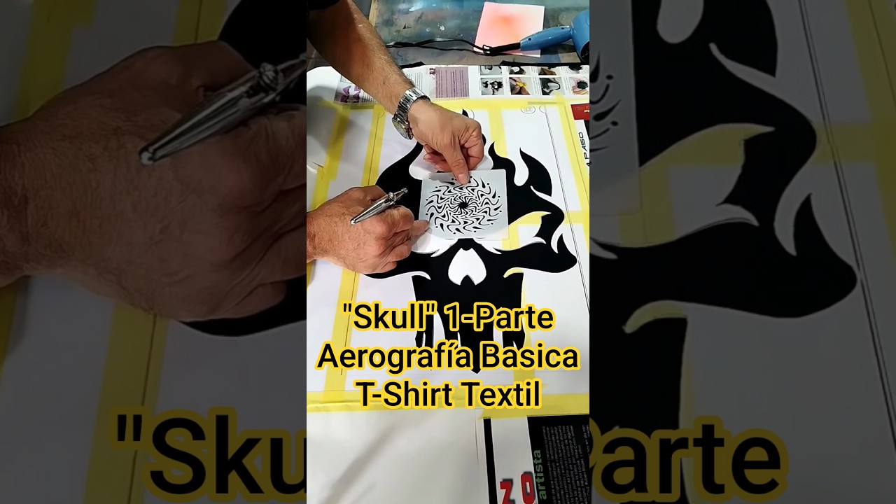 Aerograf&iacute;a b&aacute;sica sobre T-Shirt Textil #airbrush #aerografia #ilustracion #pinturaartistica #art