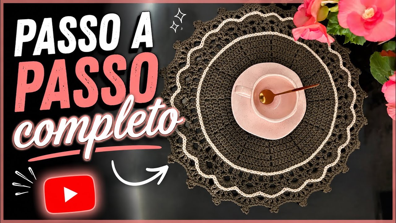 Sousplat de crochê Passo a Passo Completo | Fácil rápido e econômico | Modelo Teresa para iniciantes