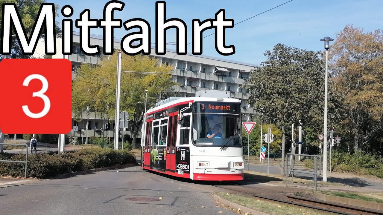 Straßenbahn Zwickau | Mitfahrt GT6M | Linie 3 | Neuplanitz - Neumarkt