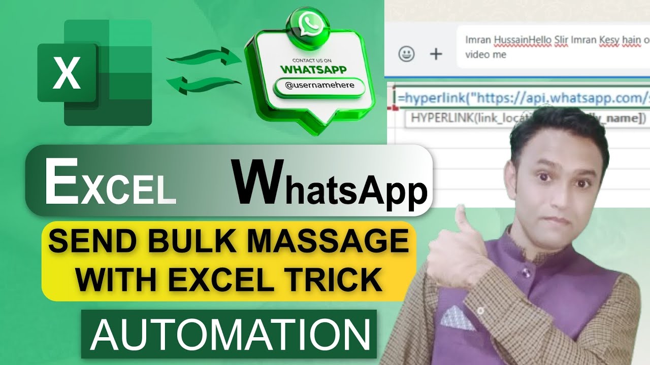Excel Hyperlink Se Personalized Bulk Whatsapp Massage kaisy Bhejain 2026 | Whatsapp Bulk Massages