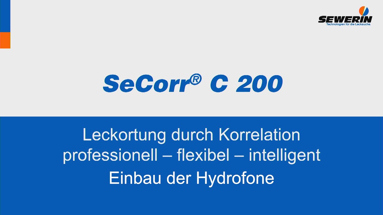 SeCorr&reg; C 200: Wasserleckortung durch Korrelation - Einsatz von Hydrofonen auf Kunststoffleitungen