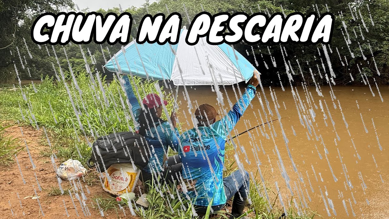 MUITA CHUVA NA NOSSA PESCARIA 🎣 E PEIXE FRITO NA BEIRA DO RIO.