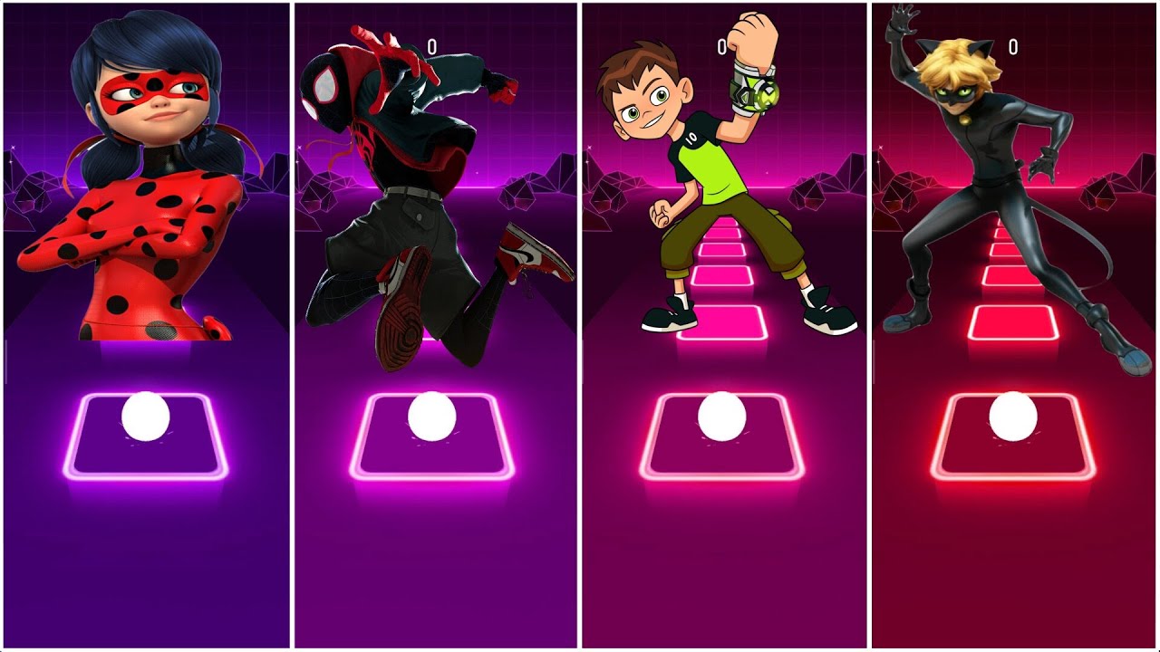 Lady Bug 🆚 Spider Man 🆚 Ben Ten 🆚 Cat Noir. 🎯❗Who Win❓🎯