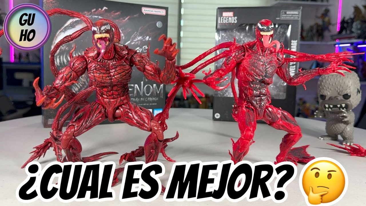 🤔 Comparando el Nuevo CARNAGE de MARVEL LEGENDS con el CARNAGE de SH FIGUARTS | GUHOVERSO