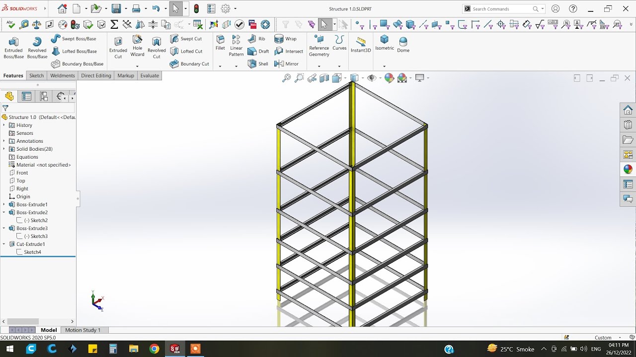 ☑️ Solidworks weldments | How to make Structure rack design in solidworks.