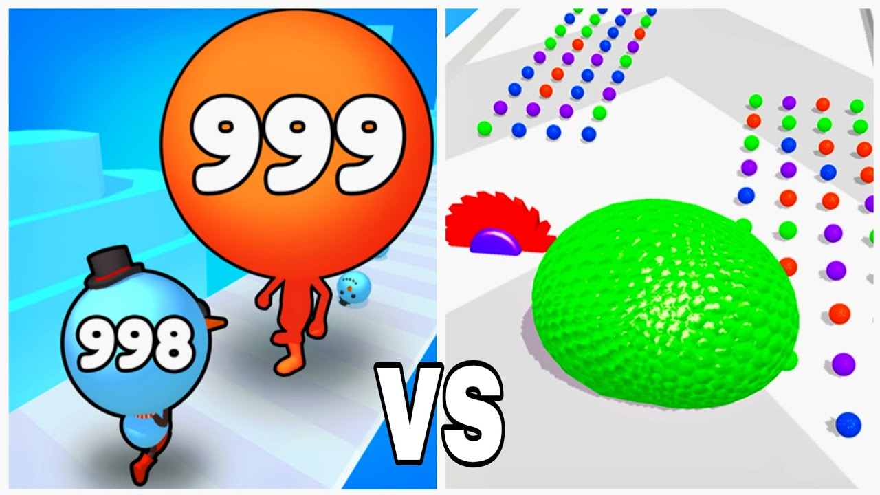 Ball Balloon Run vs Big Head Run - Gameplay Walkthrough (NOOB vs PRO vs HACKER)