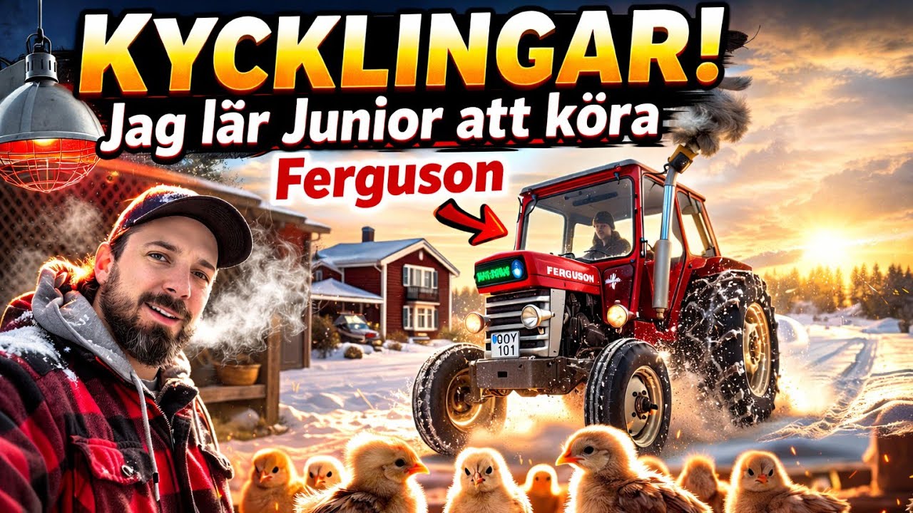 Tillökning i hönshuset med dubbel bemärkelse! 🐣🐓 Linus kör traktor och AI gör överdriven thumbnail 