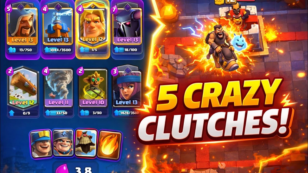 Top 5 Best clutches of My favorite deck | Clash Royale