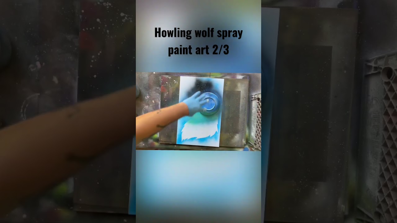 Howling wolf spray paint art 2/3 #shorts