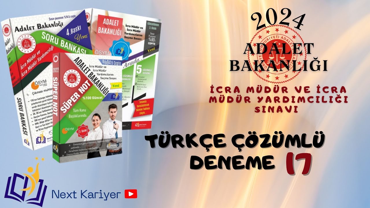2024 İCRA MÜDÜRLÜĞÜ SINAVI\ TÜRKÇE ÇÖZÜMLÜ DENEME 17