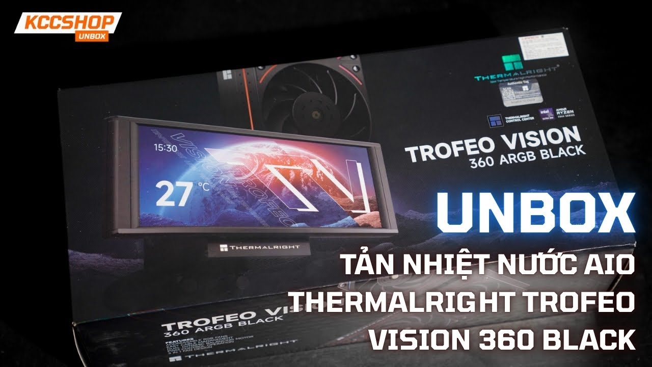 Распаковка Thermalright Trofeo Vision 360 ARGB BLACK – стильный СВО-кулер с потрясающей ARGB-подс...