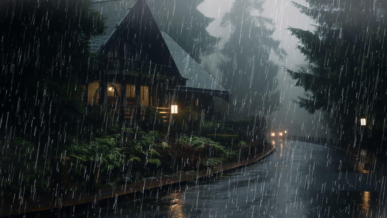 HEAVY RAIN at Night to Sleep Fast | Rain Sounds for Sleeping, Study & Relax