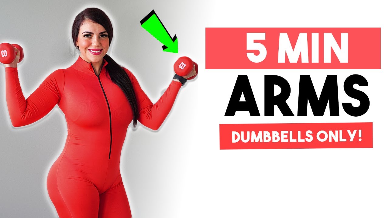 5 Min DUMBBELL ARM WORKOUT AT HOME | Toned Arms Workout - At Home (DUMBBELL ONLY)
