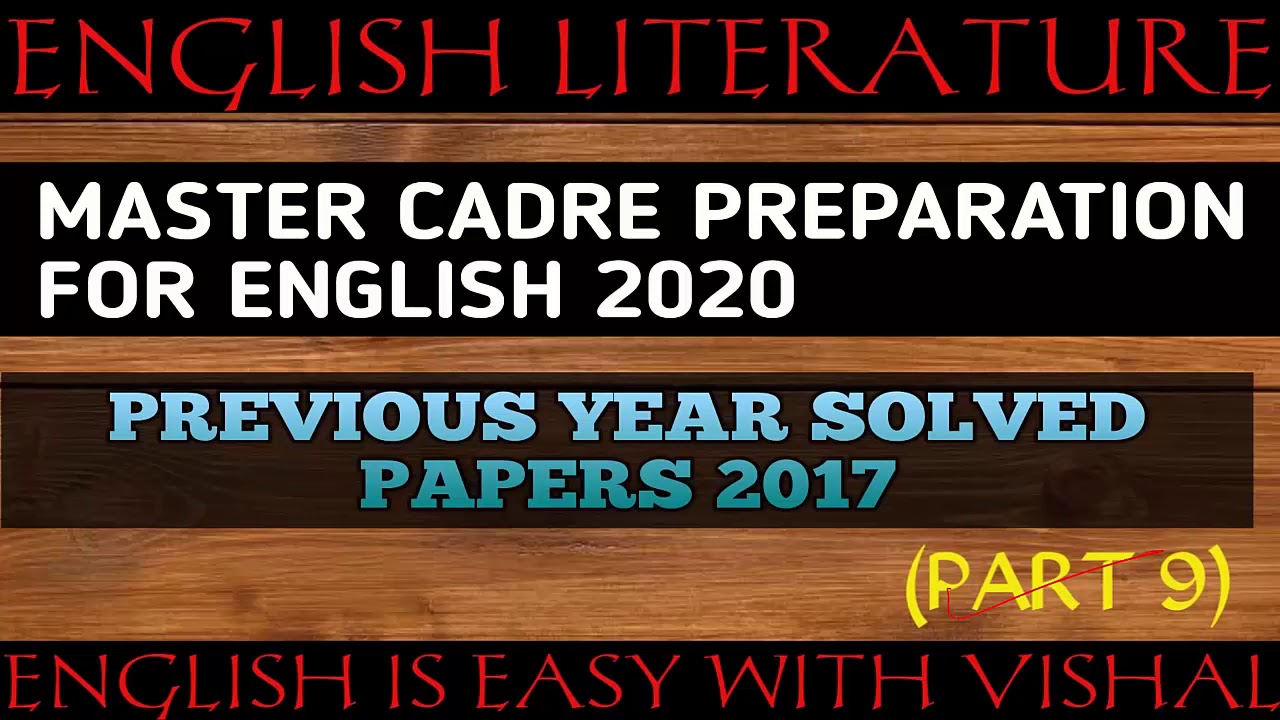 #124 Master cadre English previous year paper fully solved part 9
