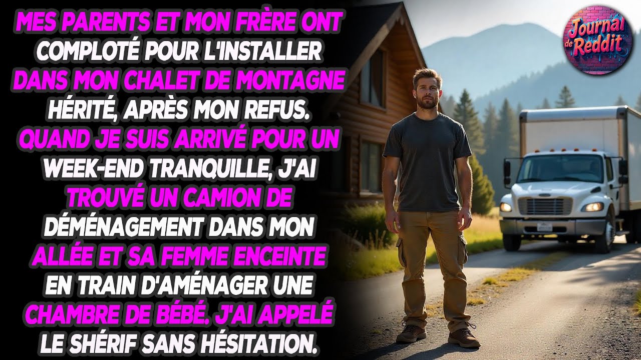 Je suis monté en voiture jusqu'à ma cabane dans les montagnes. Papa m'a dit : 