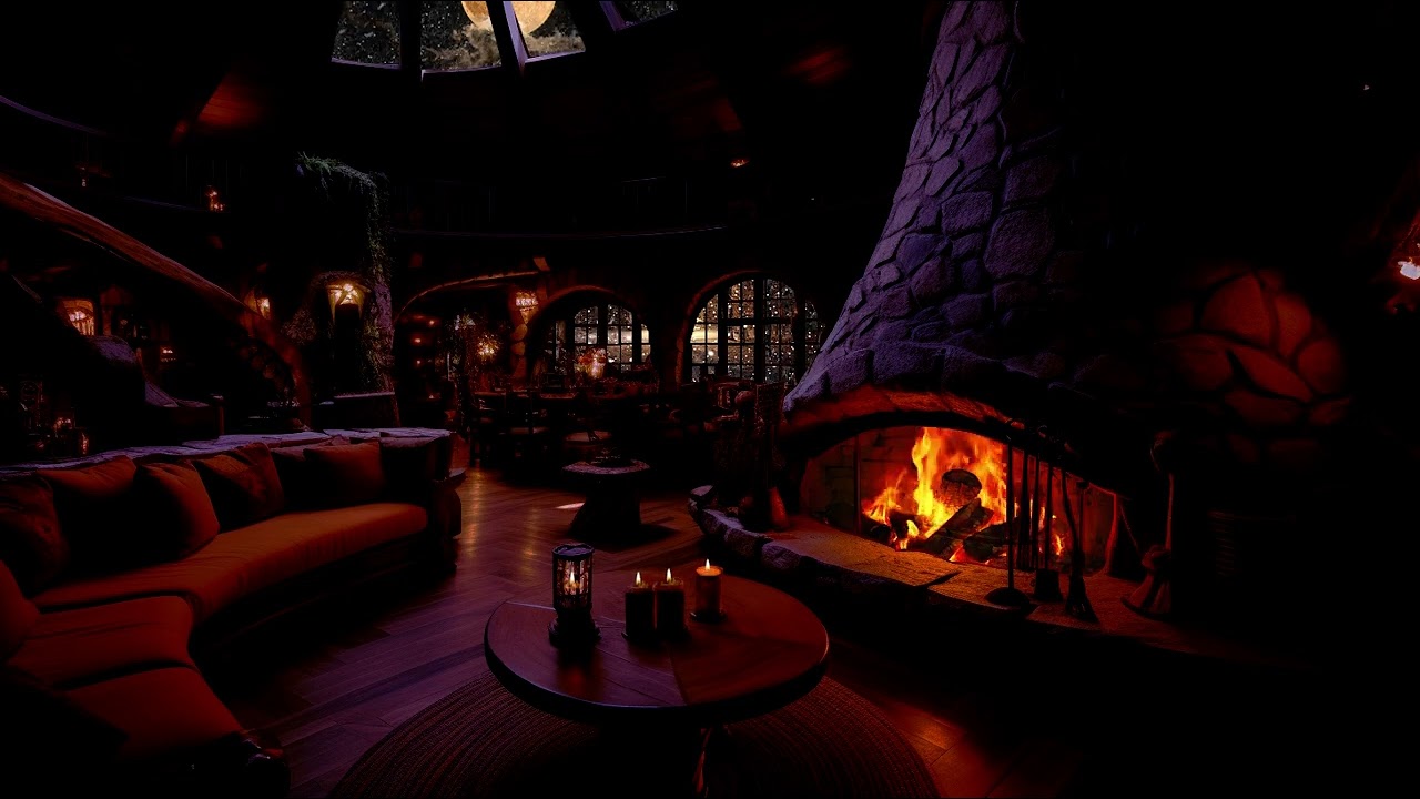 ASMR Winter Cabin Fireplace | Cozy Warm Fire Sounds for Sleep
