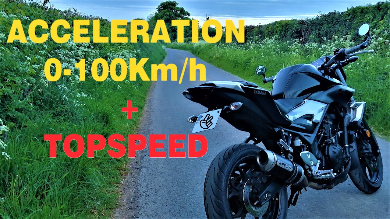 Yamaha MT-03 Acceleration + Top speed.