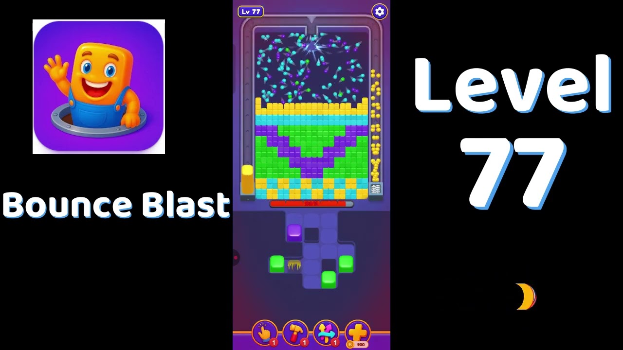 Bounce Blast Level 77  Walkthrough 🎮💥 | Tricky Ball Puzzle Solution | Go Answer