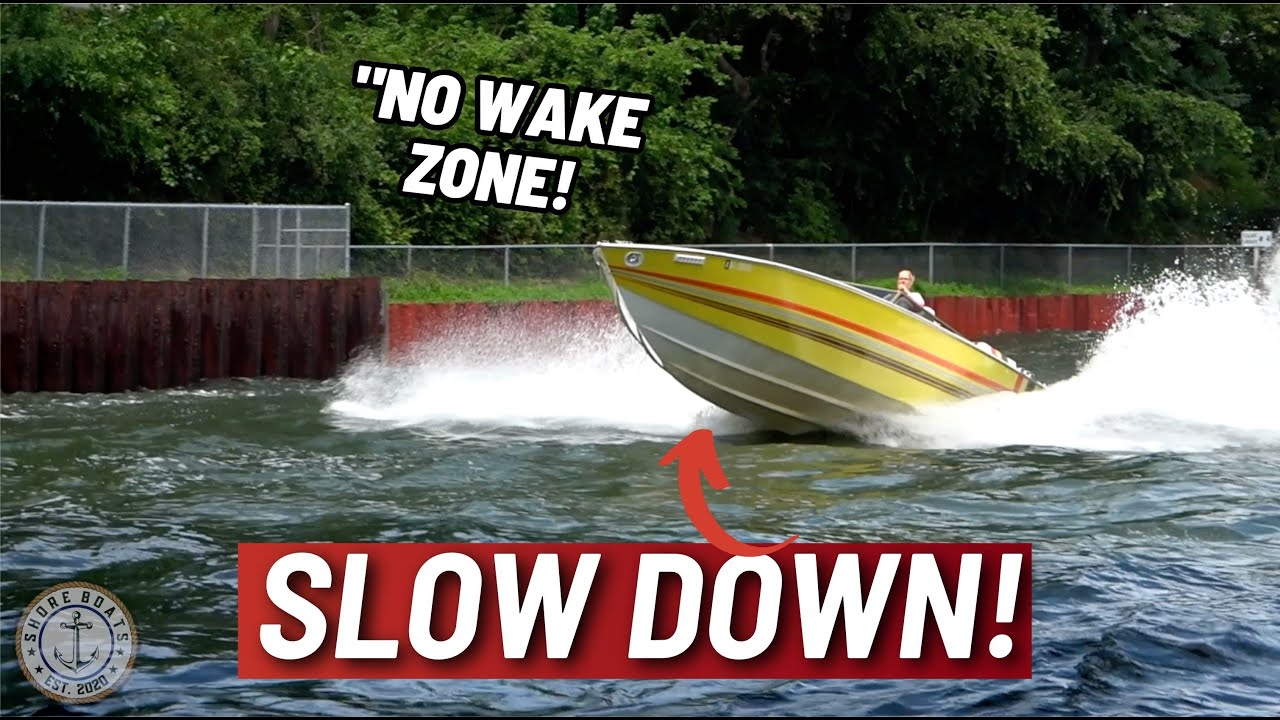 BOATER SPEEDS THROUGH NO WAKE ZONE! Point Pleasant Canal | Shore Boats