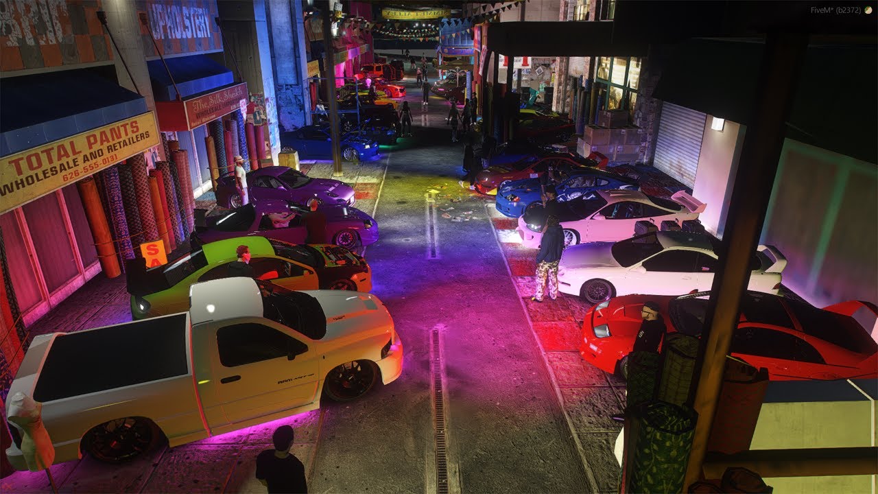GTA 5 FiveM | Ricer/2000's Car Meet/Show - Street Racing, Underglow/Neon Vibes, +
