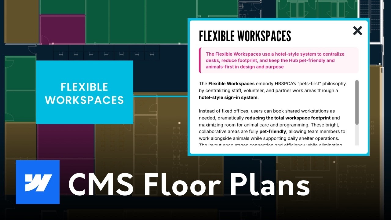 Как создать кликабельную карту помещений CMS в Webflow