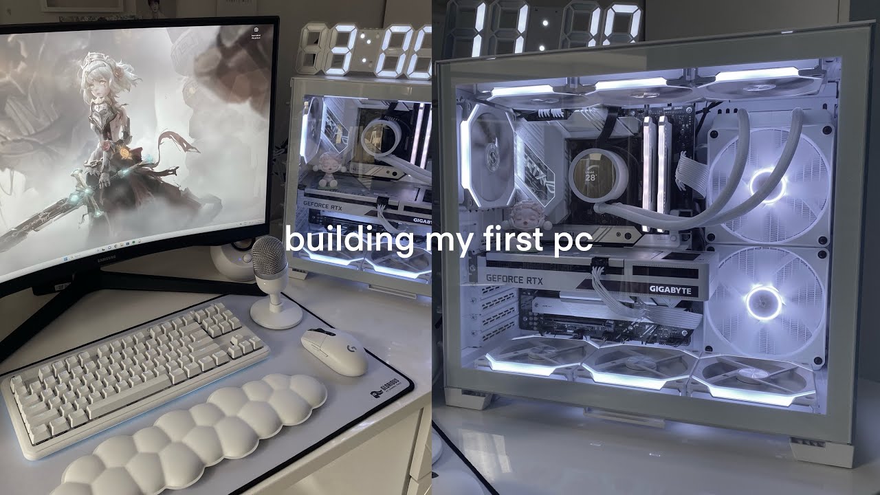 building my first gaming pc 🤍 | white aesthetic, mid-range, lian li dynamic snow mini , rtx 3060