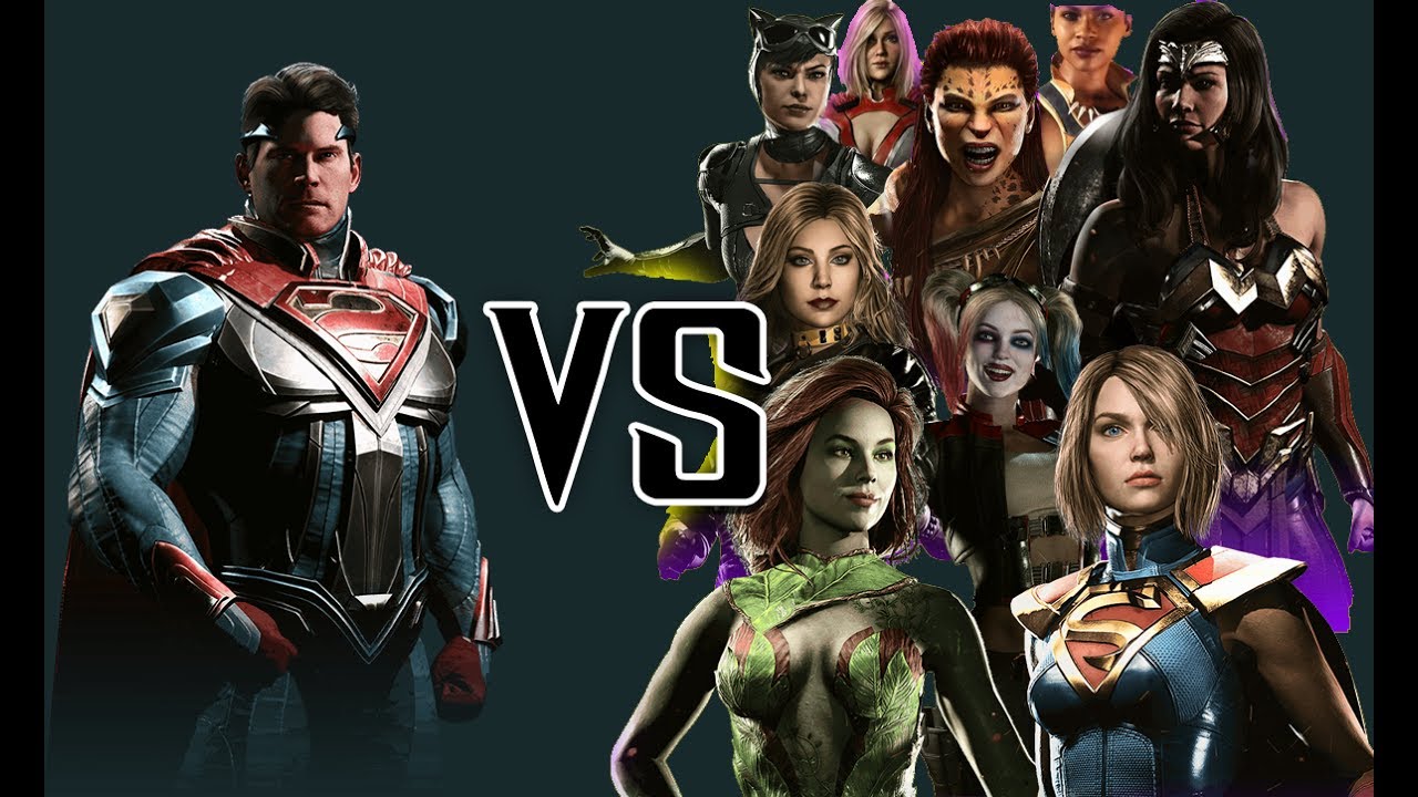 Superman VS The Girls - All Intro Dialogues | INJUSTICE 2