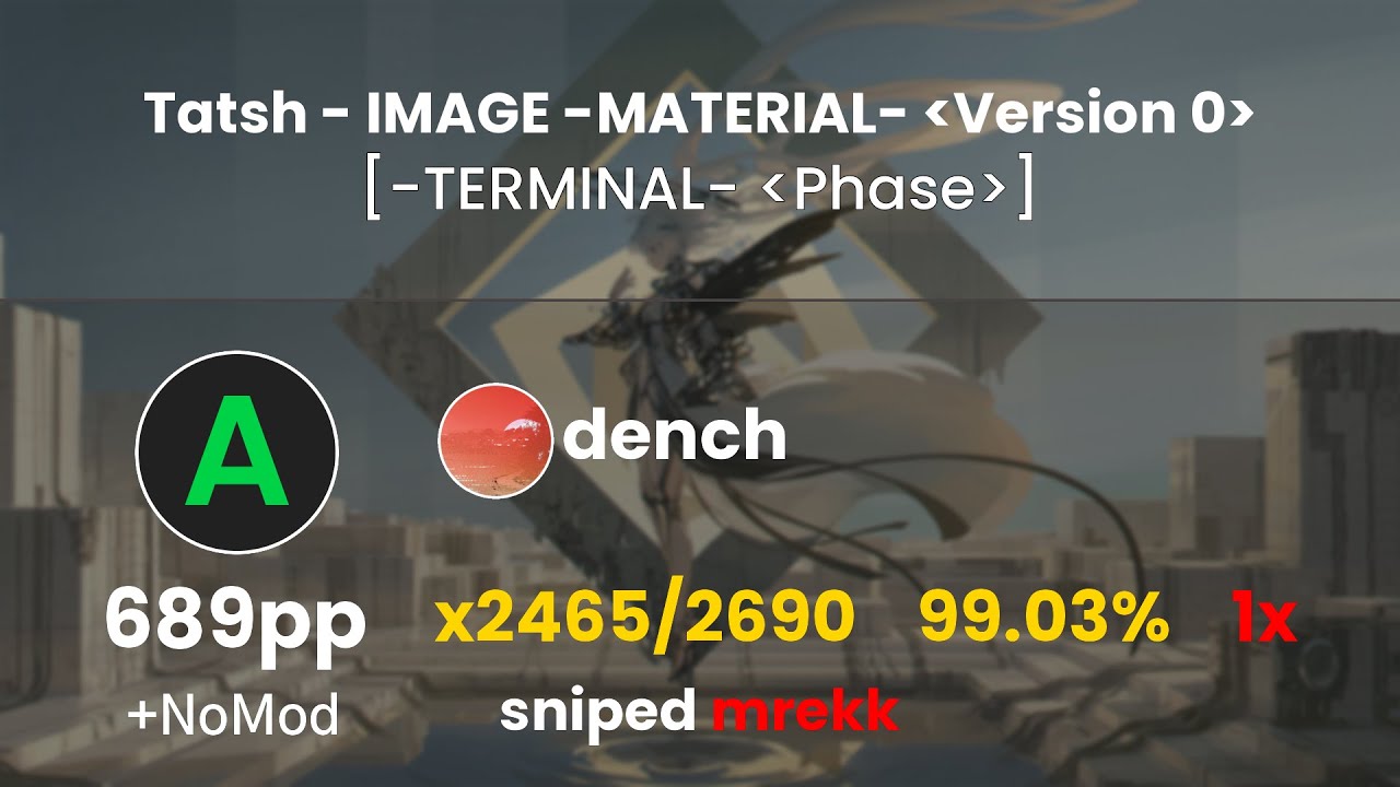 [8.12⭐] dench | Tatsh - IMAGE -MATERIAL- Version 0 [-TERMINAL-] | 99.03% 1xMiss (#1 700pp) - osu!