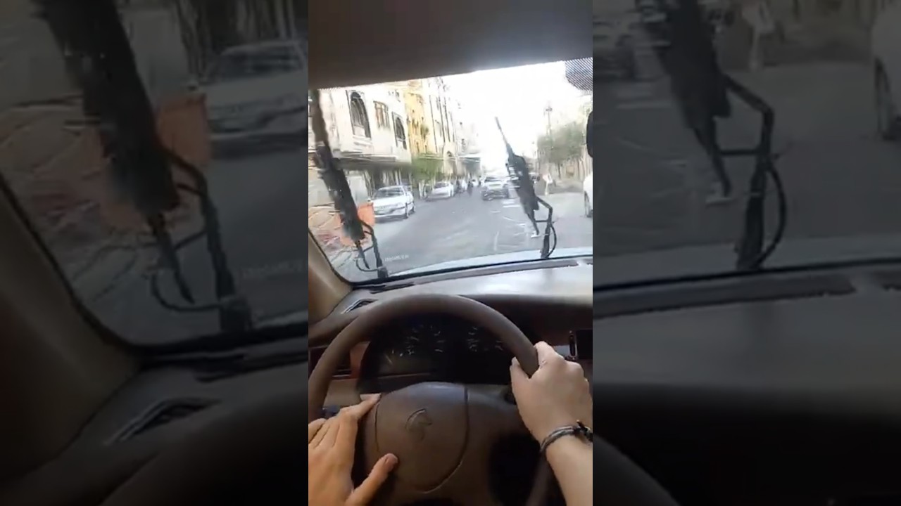 POV Drive: wandering off while washing the windshield