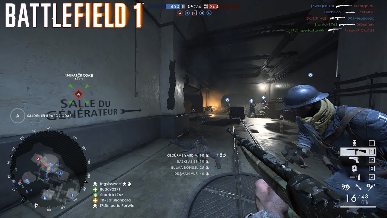 Battlefield 1 Conquest France Gameplay (No Commentary)