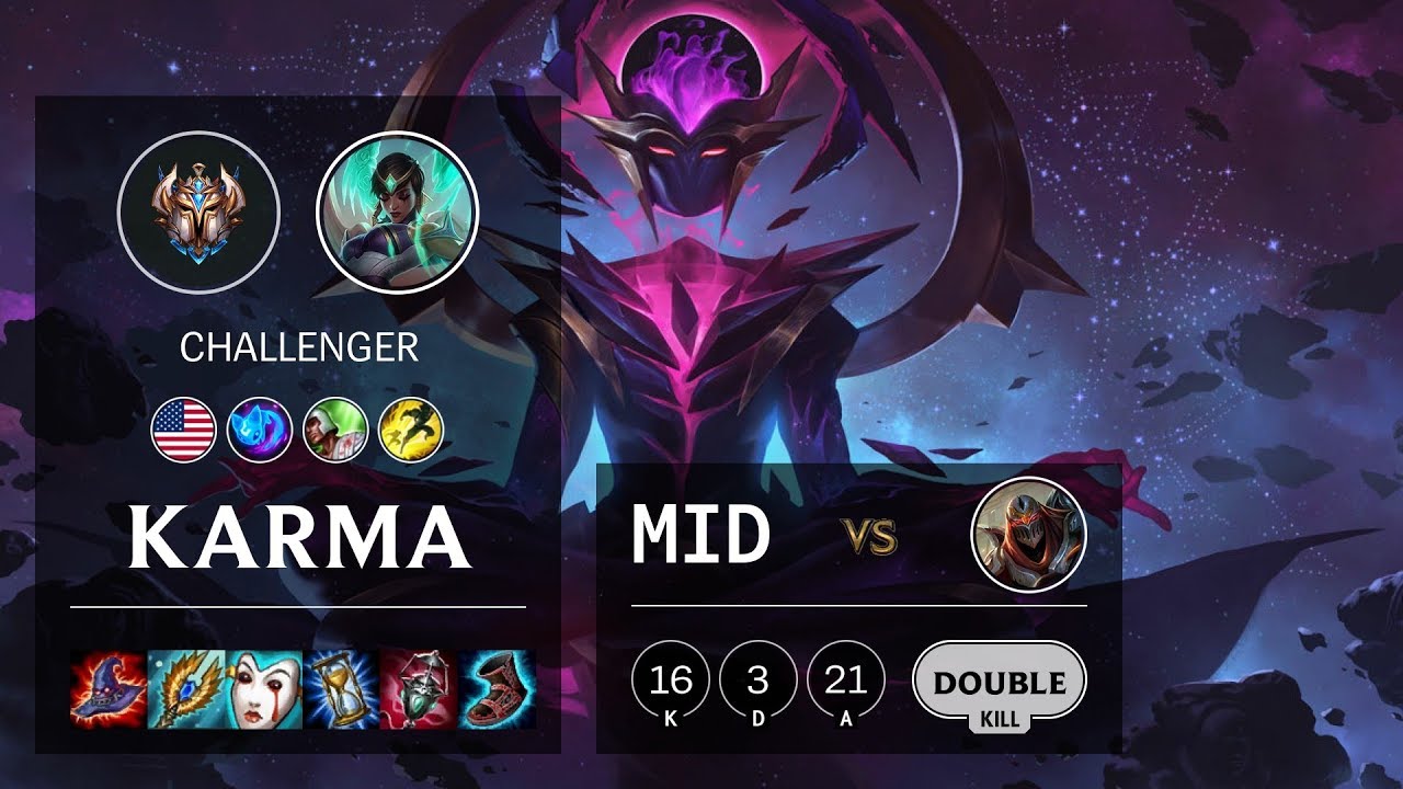 Karma Mid vs Zed - NA Challenger Patch 10.8
