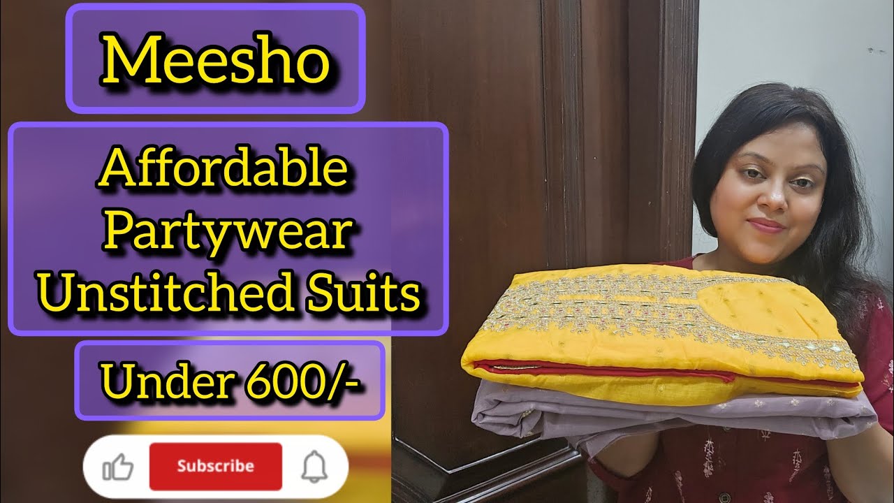 Meesho Affordable Partywear Unstitched Dress Material/ Daily wear, Office Wear Suits/ Under Rs 600/-