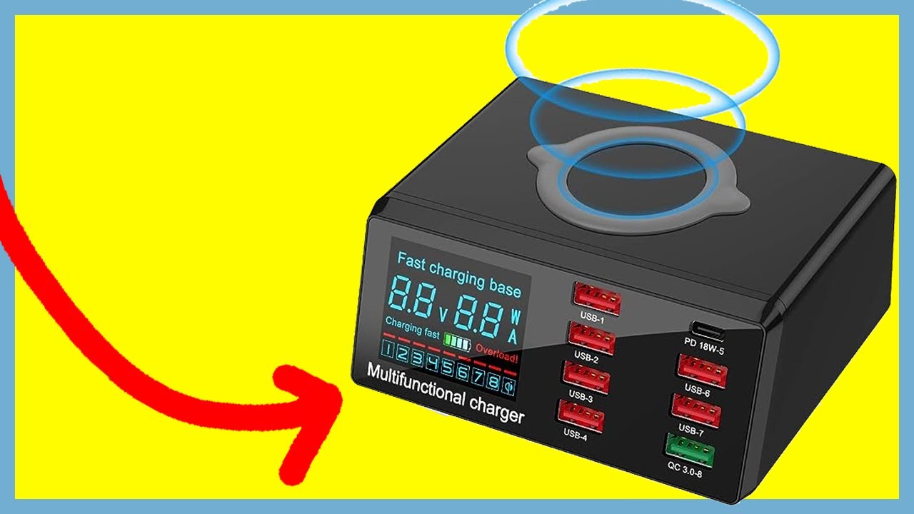 🔥 8-Port USB Fast Charger 100W USB hub Fast Charging Station 🔥