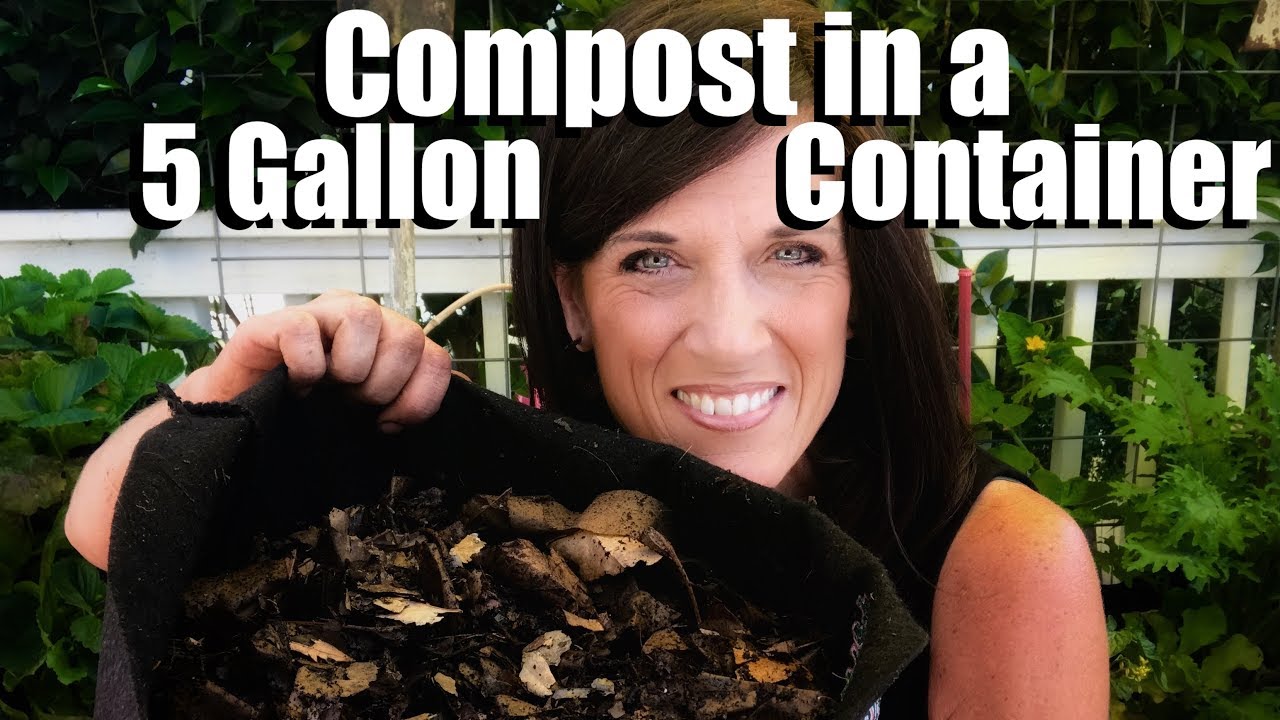 How to Compost in a Small Space in a 5 Gallon Container // Small Space Garden Series #8