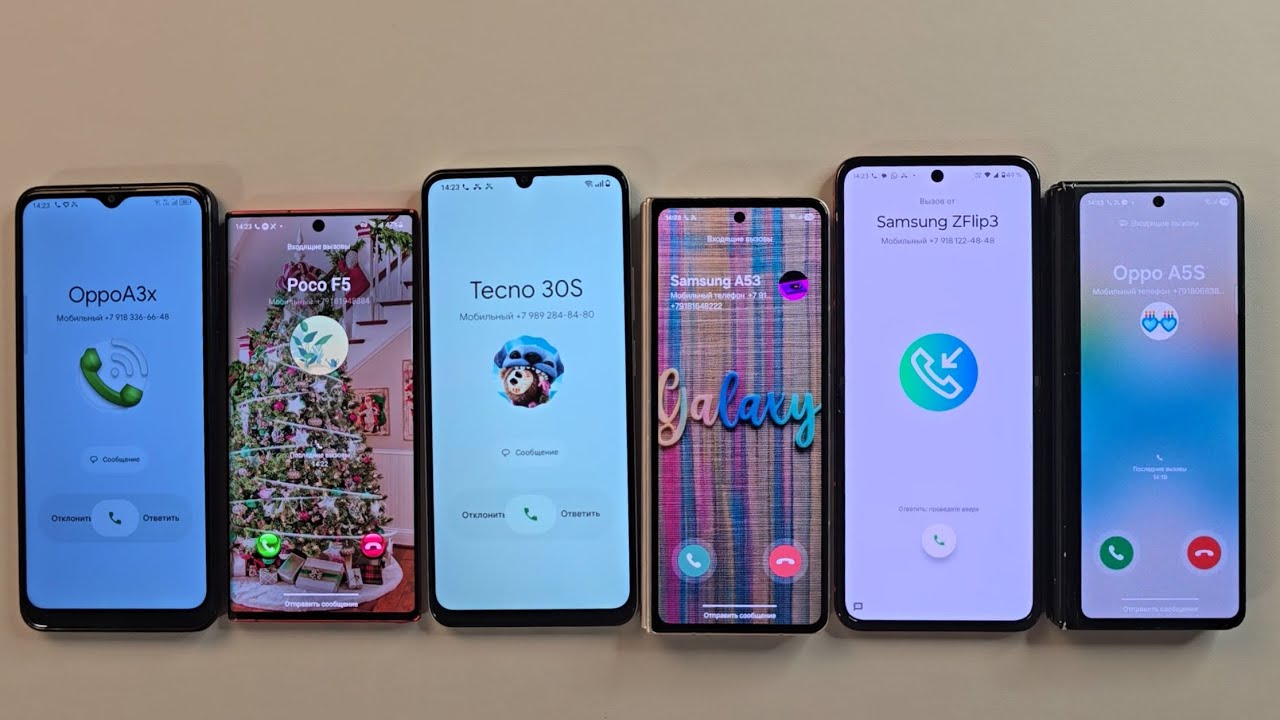 Guess Who Incoming call Realme 60x Samsung Galaxy Fold4 TCL 30b Motorolla razr50 Samsung ZFold3