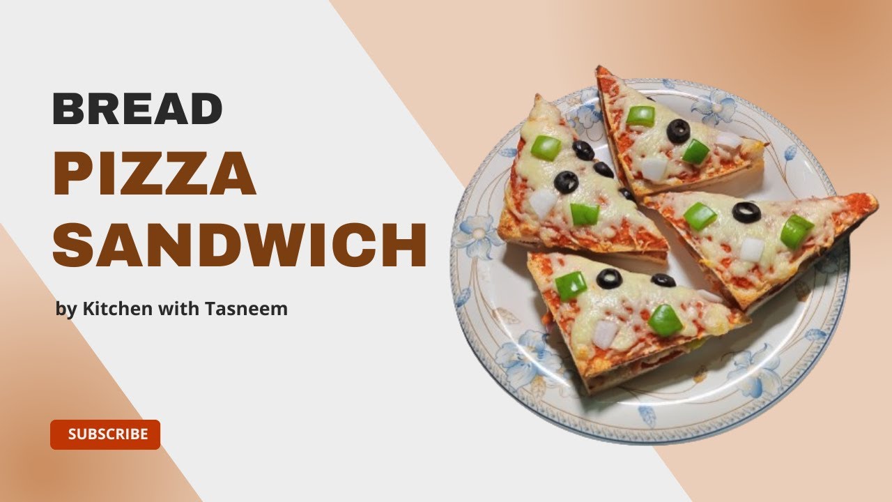 how to make bakery style pizza sandwich at home by kitchen with tasneem