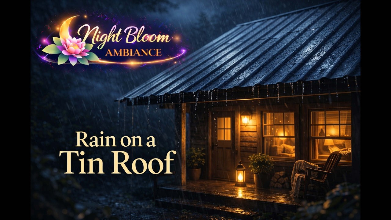 No Ads-Black Screen – Rain on a Tin Roof for Deep Sleep & Relaxation